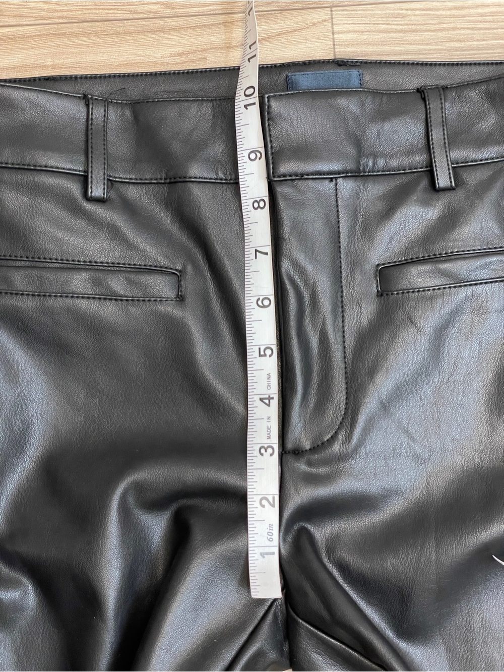 Maeve by Anthropologie Black Faux Leather High Waisted Kick Crop Pants - Picture 12 of 15